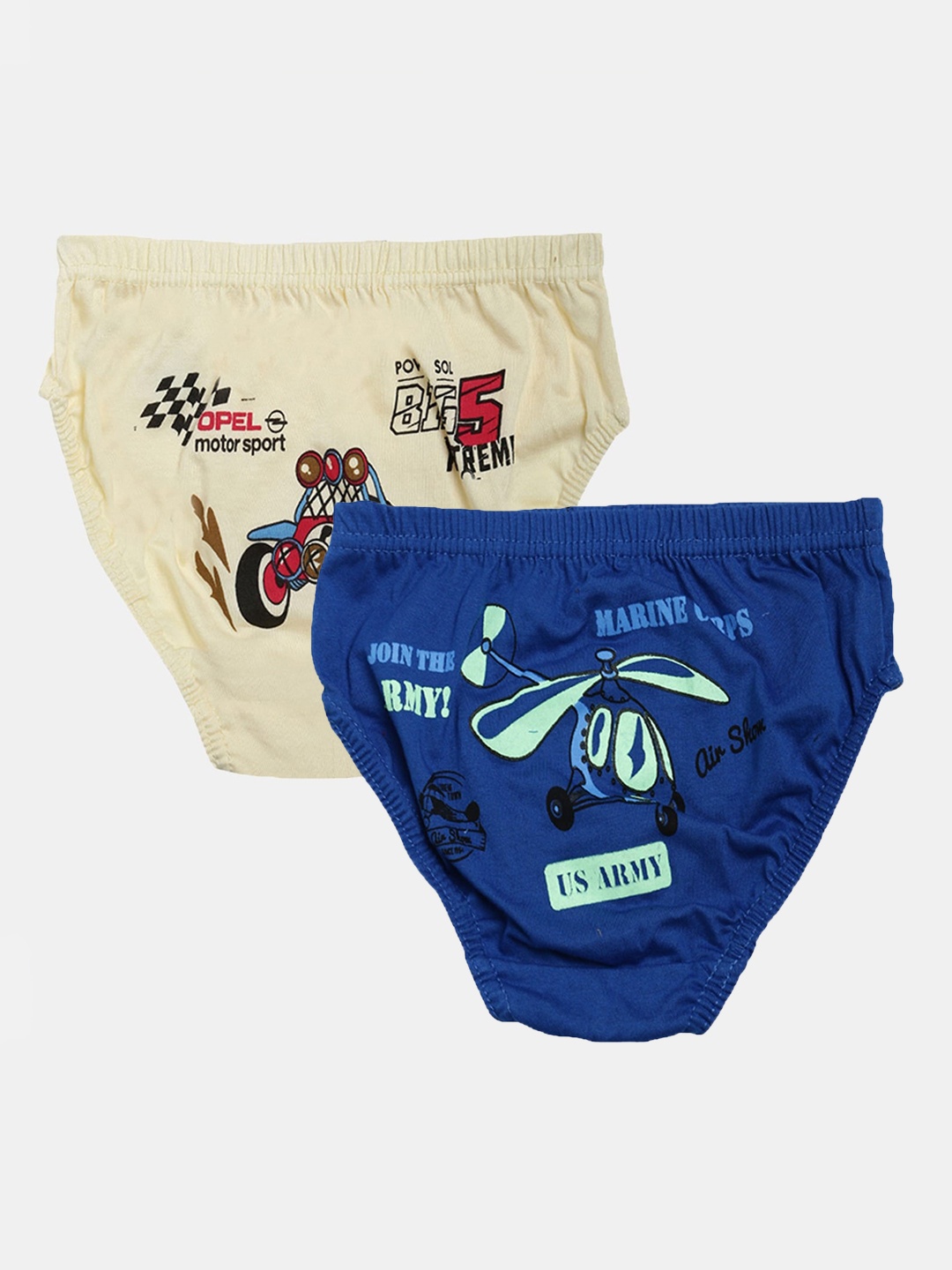 

Dollar Kids Care Pack Of 2 Boys Printed Pure Cotton Basic Briefs MKKB-001-PO2-ASST1, Beige