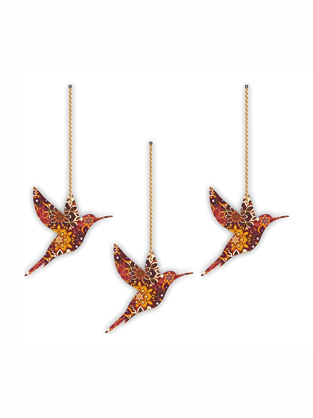 

CVANU Yellow& Pink Birds Wooden Hanging Wall Decor