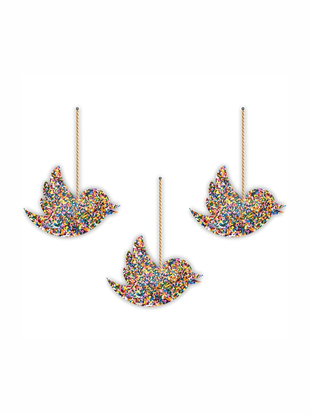 

CVANU 3 Pieces Blue & Pink Birds Wooden Wall Hanging