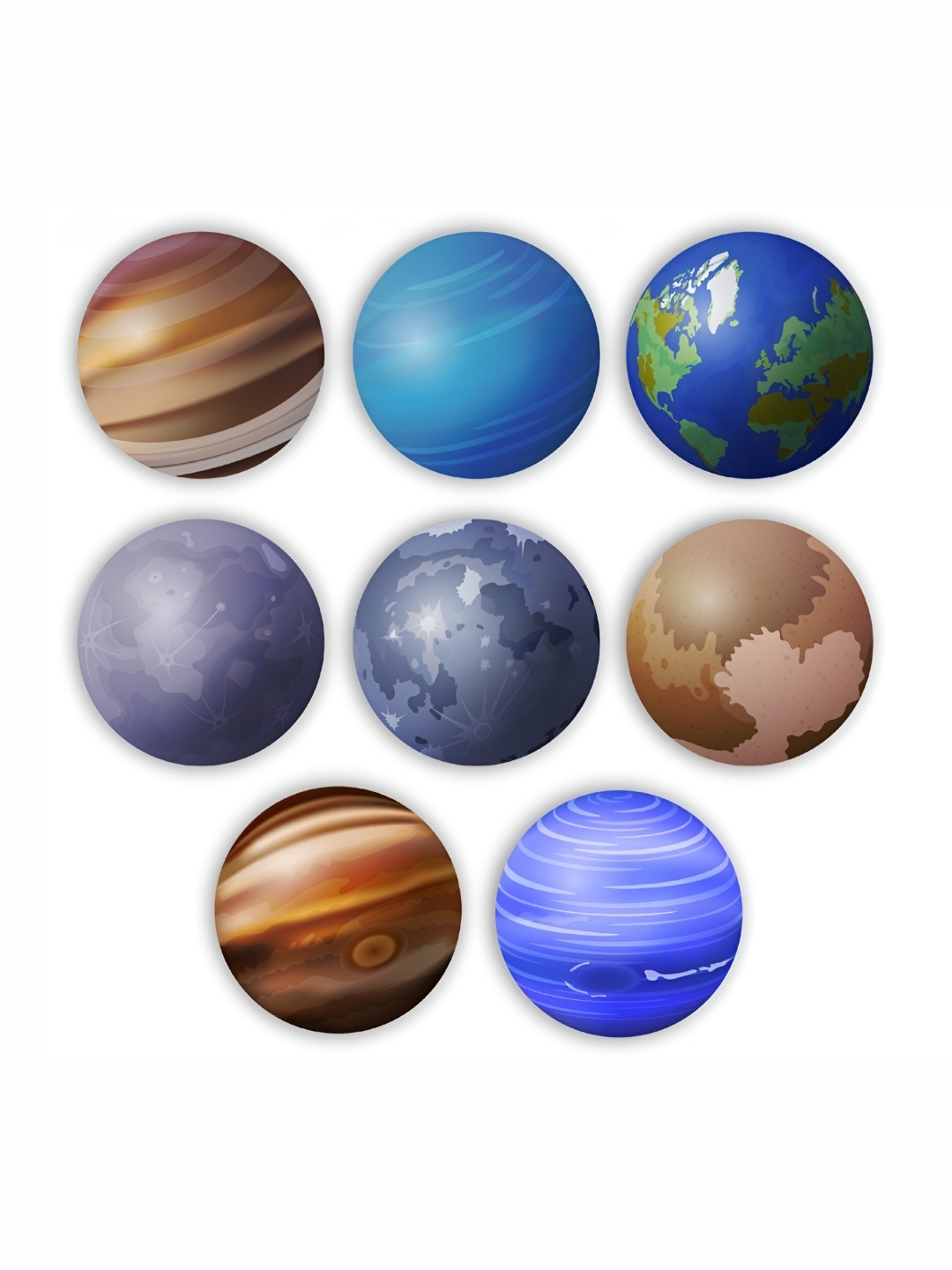 

CVANU 8 Pieces Blue & Brown Wood Round Wall Decor