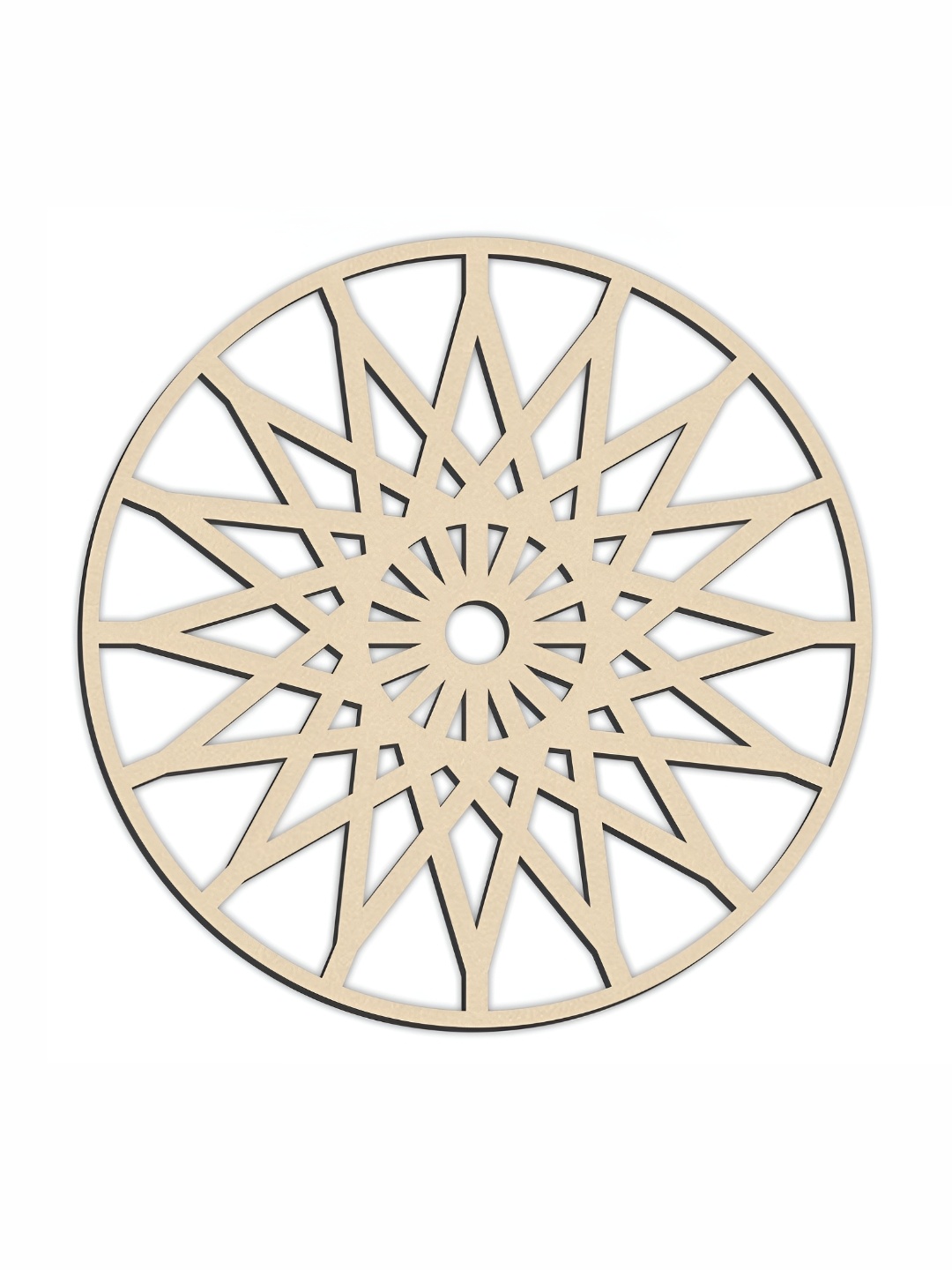 CVANU Cream Wheel Wooden Wall Hanging