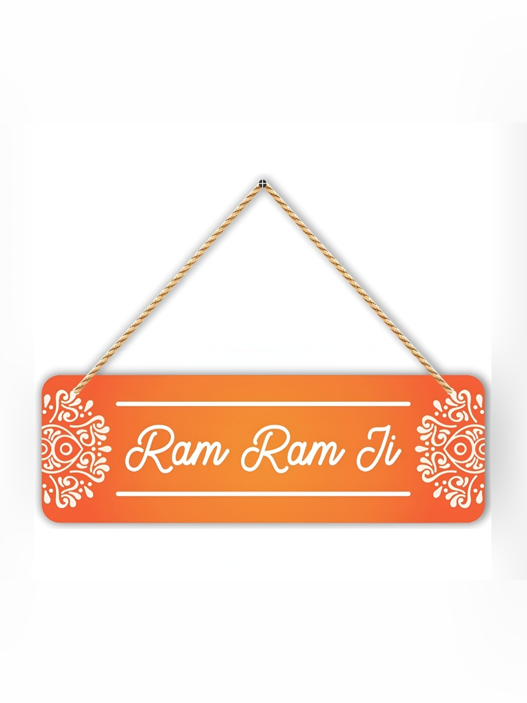 

CVANU Orange Wood Rectangle Wall Decor