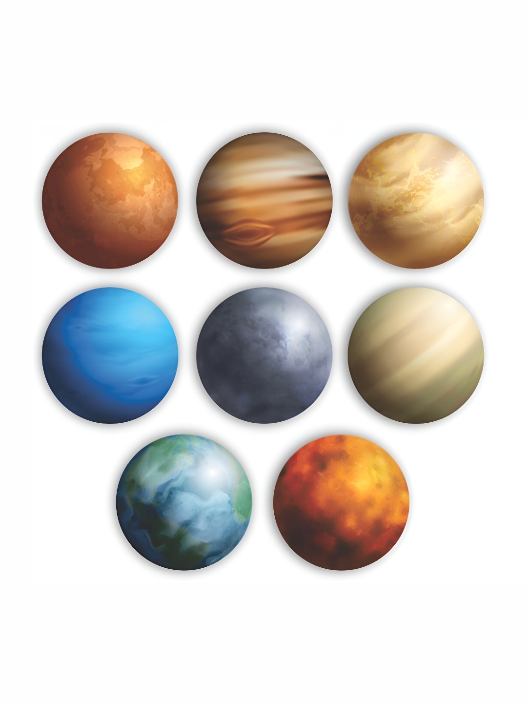 

CVANU 8 Pieces Brown & Blue Planet Plaques Wooden Hanging Wall Decor