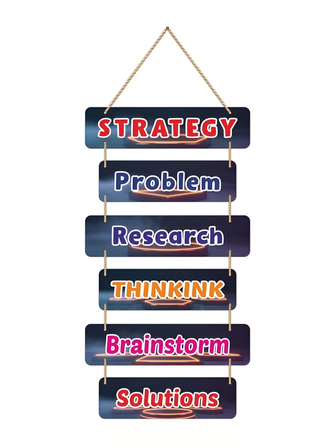 

CVANU Blue & Red Motivational Quotes Wooden Hanging Wall Decor