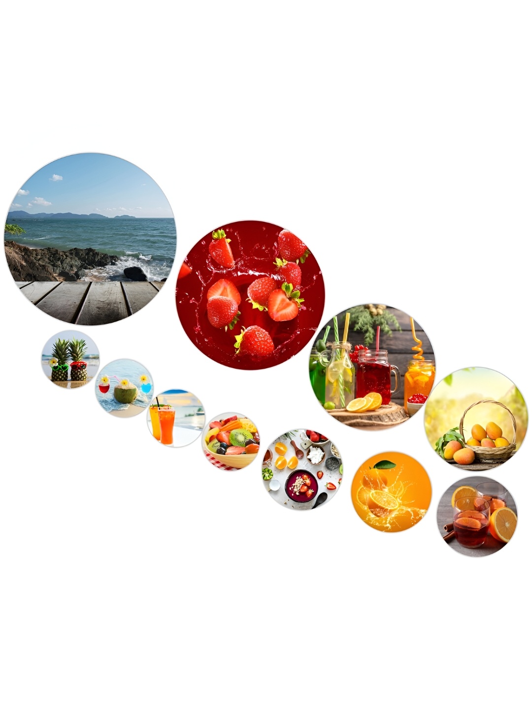 

CVANU Orange & Red 11 Pieces Fruits Wooden Hanging Wall Decor