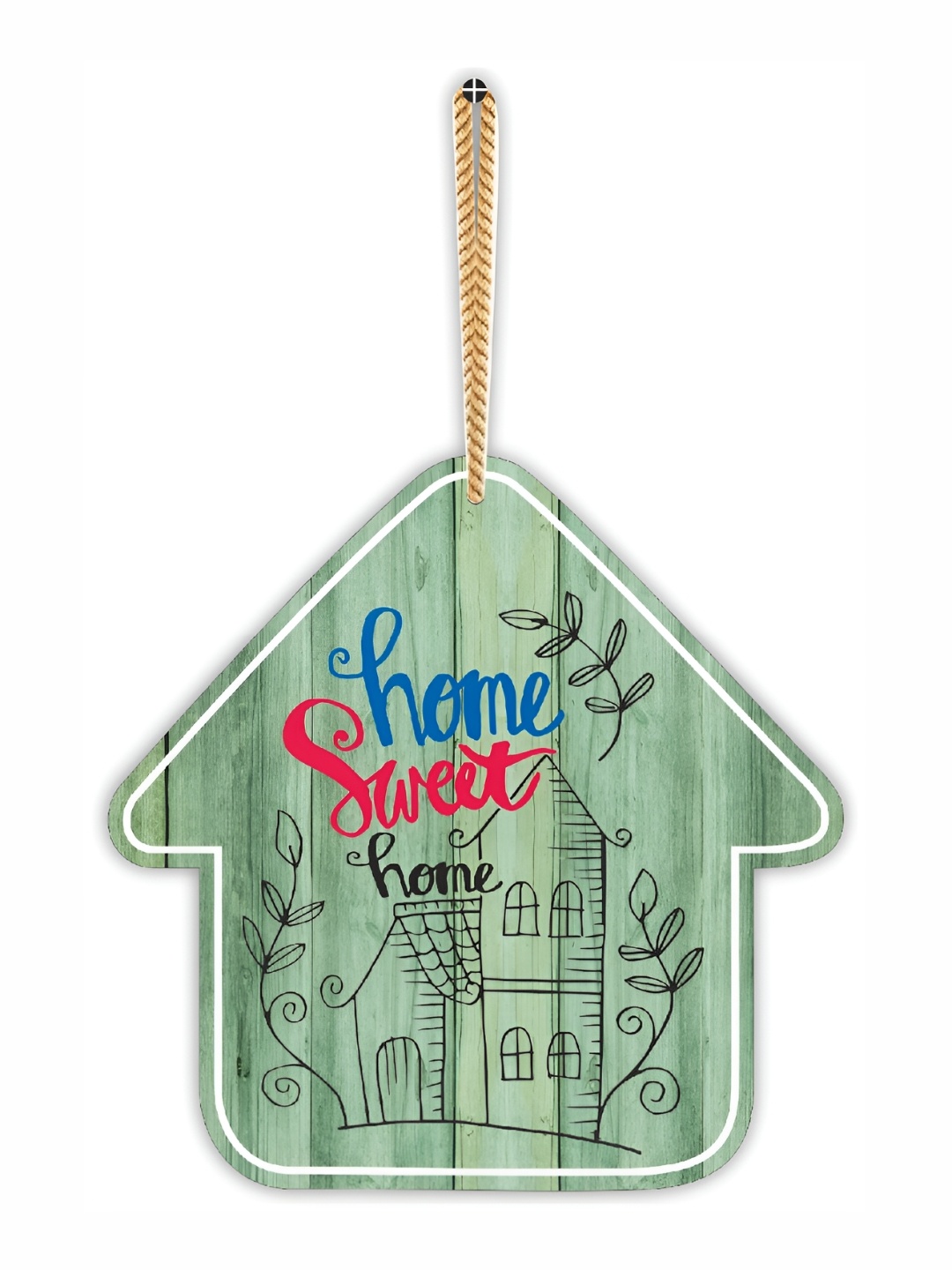 

CVANU Green Home Sweet Home Wooden Hanging Wall Decor