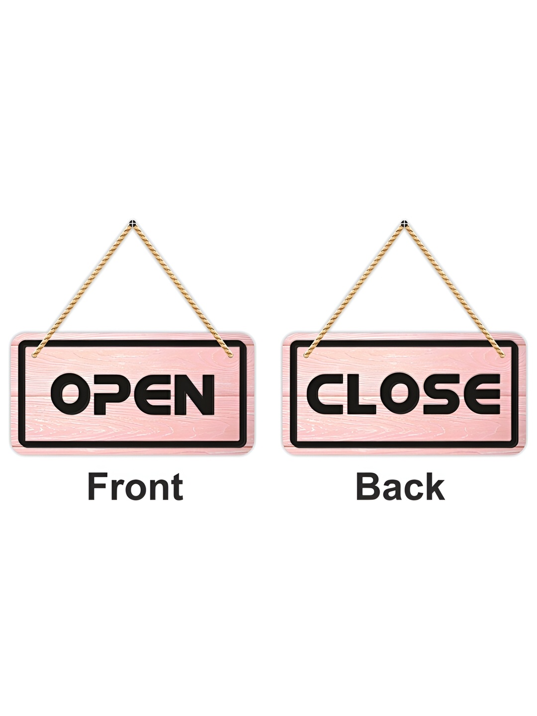 

CVANU Beige & Black Open Close Wooden Double Sided Sign Board