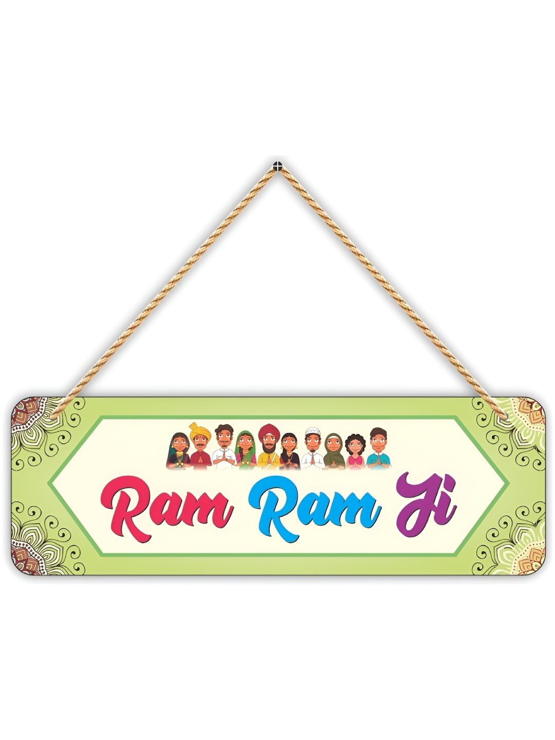 

CVANU Green Wooden Rectangle Wall Hanging