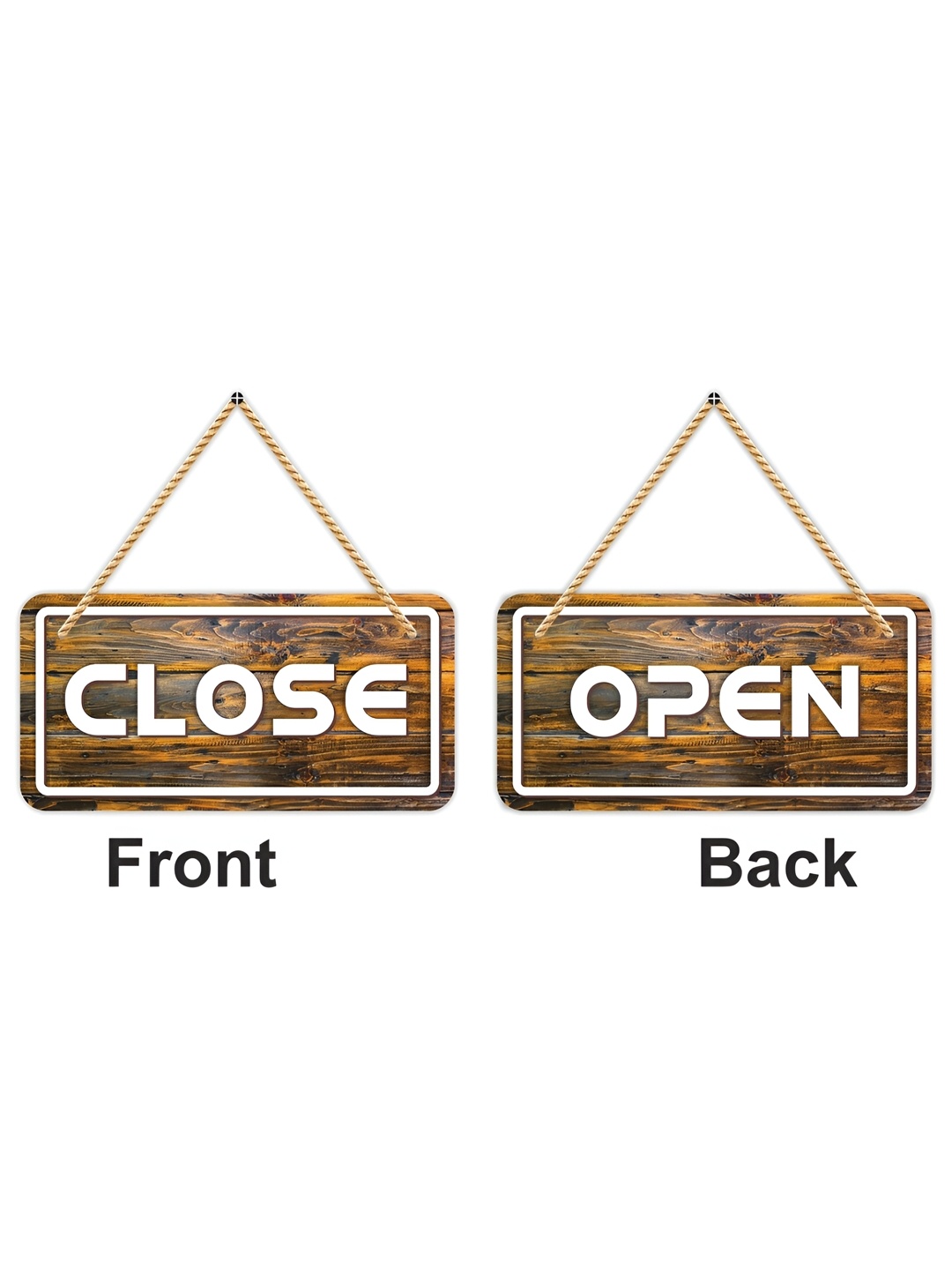 

CVANU Yellow & White Open Close Double Side Wooden Hanging Wall Decor, Mustard