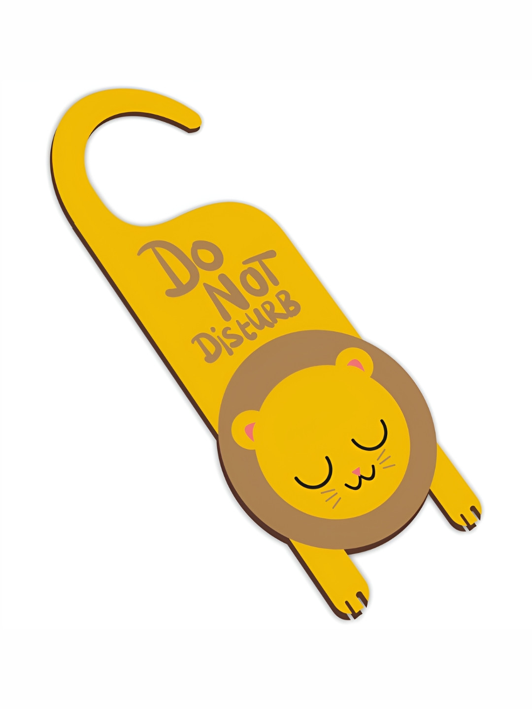 

CVANU Yellow & Brown Do Not Disturb Sign Hanger Wooden hanging Wall Decor