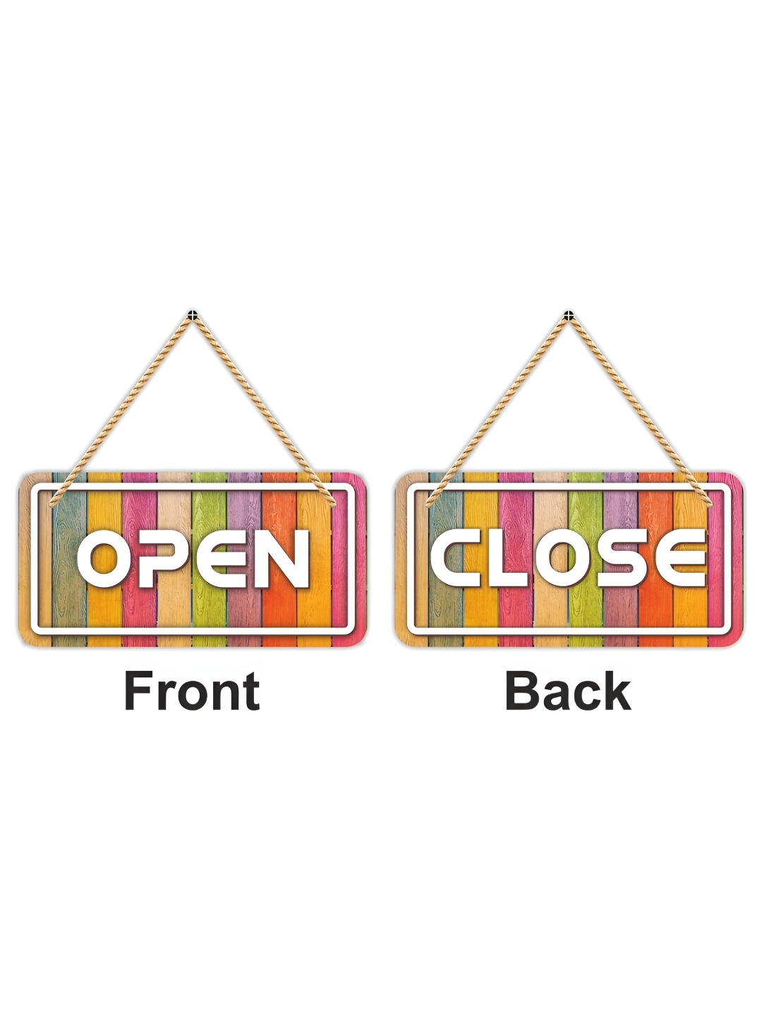

CVANU Green & White Open Close Wooden Double Sided Sign Board