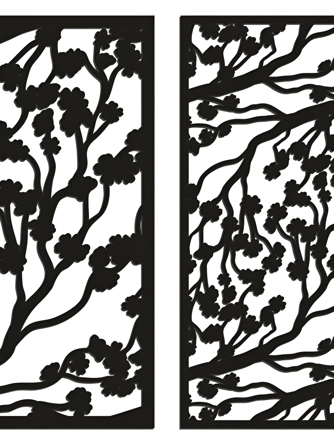 CVANU Black 2 Pieces Wooden Cut out Wall Hanging