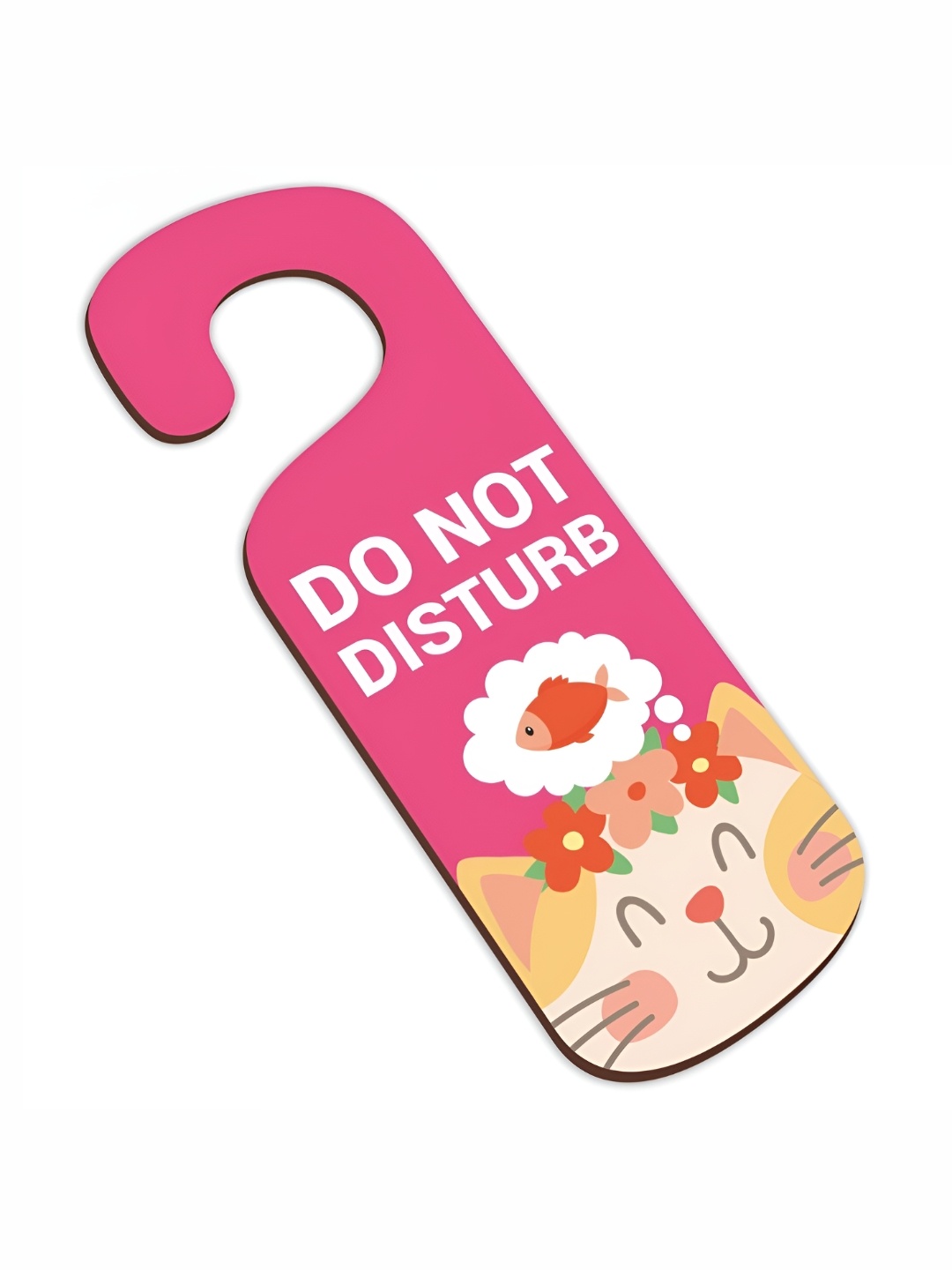 

CVANU Pink & White Do Not Disturb Sign Hanger Wooden Hanging Wall Decor