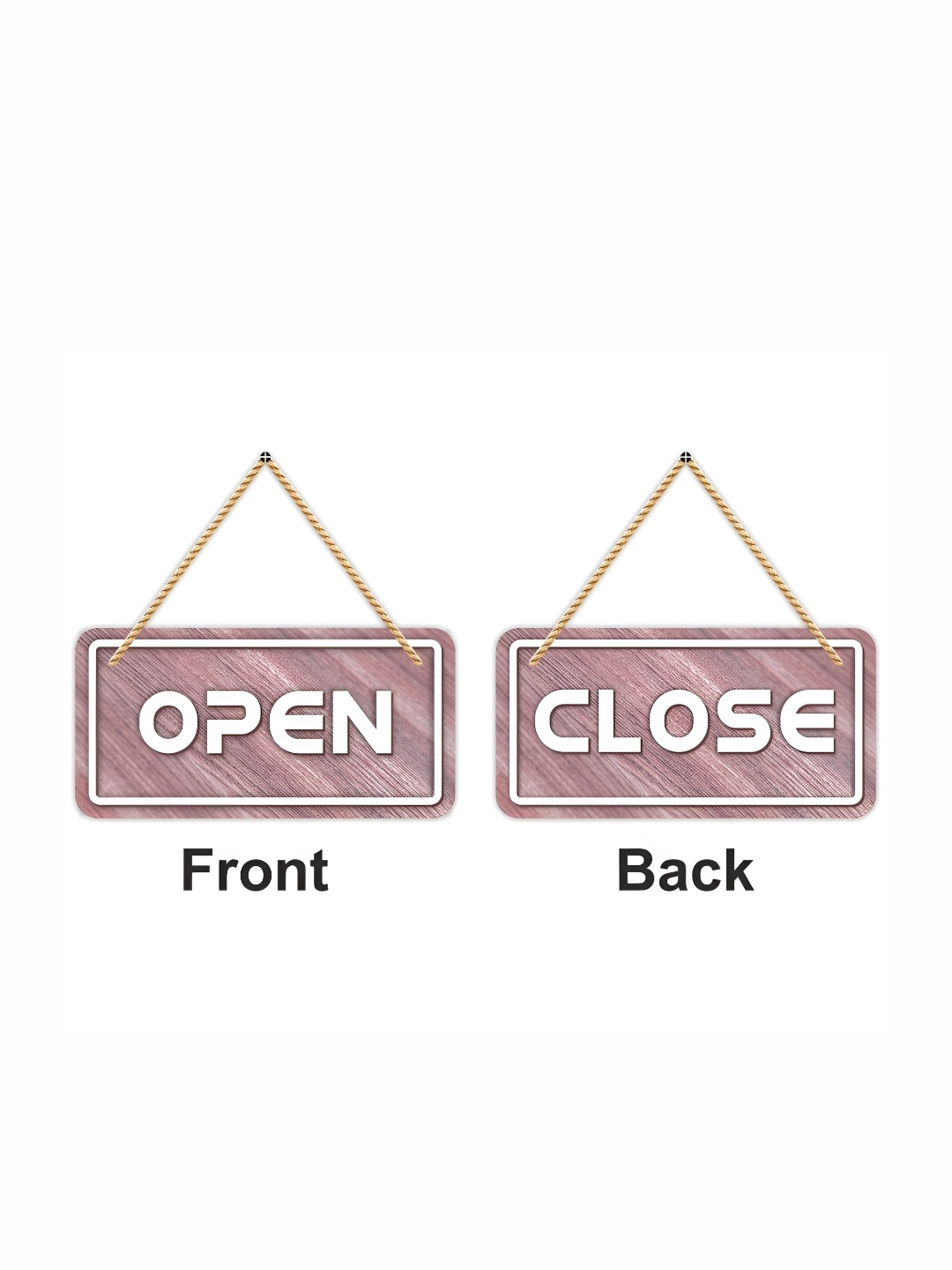 

CVANU Mauve & White Open Close Double Sided Sign Board Wooden Wall Decor