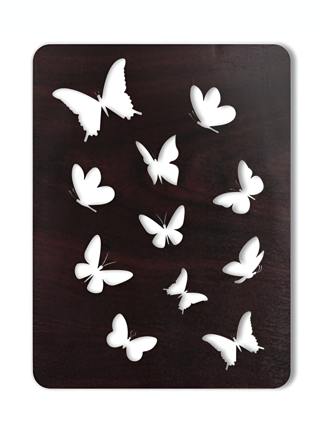 

CVANU Brown & White Butterfly Wooden Sign Board