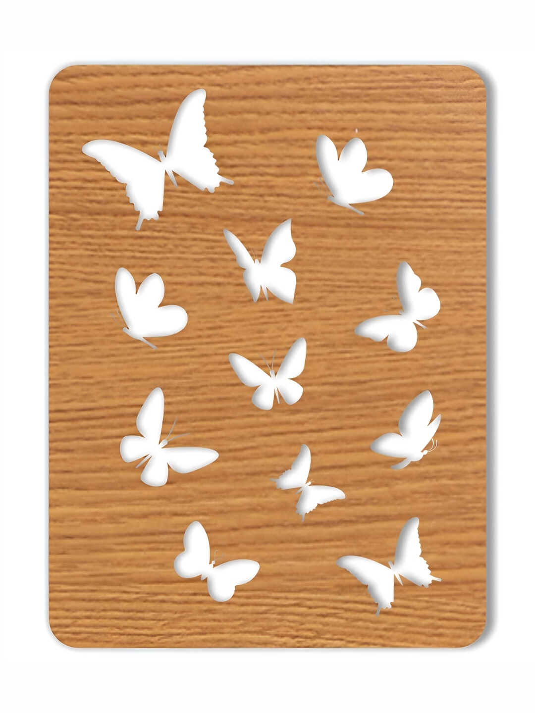 

CVANU Brown Butterfly Carved Wooden Sign Board