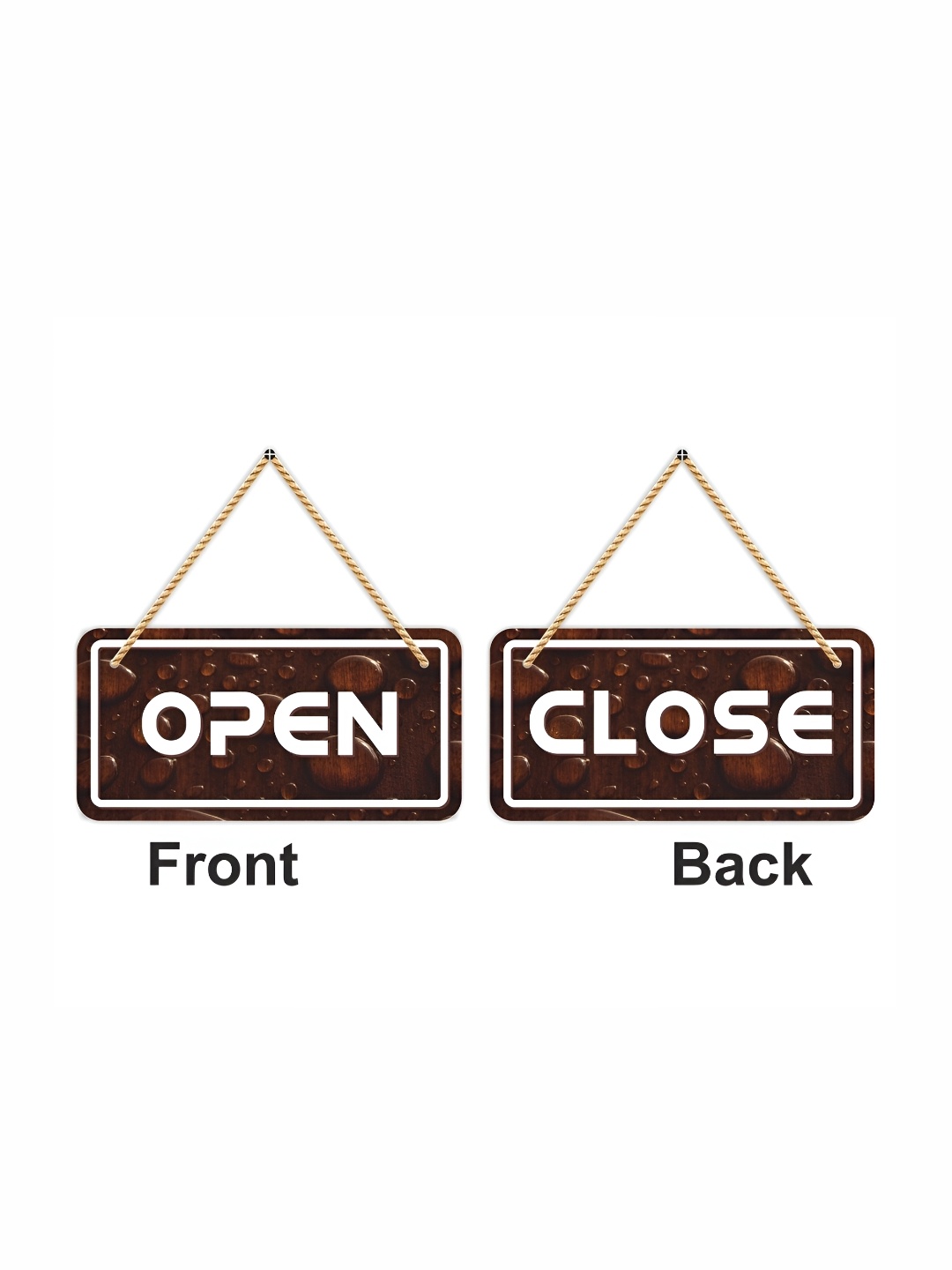 

CVANU Brown & White Open & Close Painted Wooden Sign Board