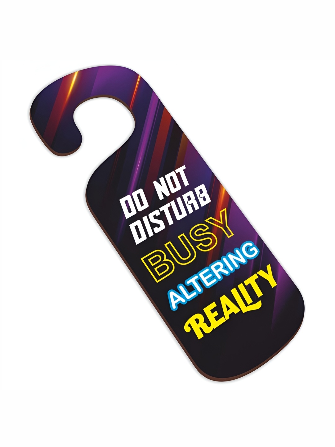 

CVANU Black & Purple Do Not Disturb Painted Wooden Sign Hanger