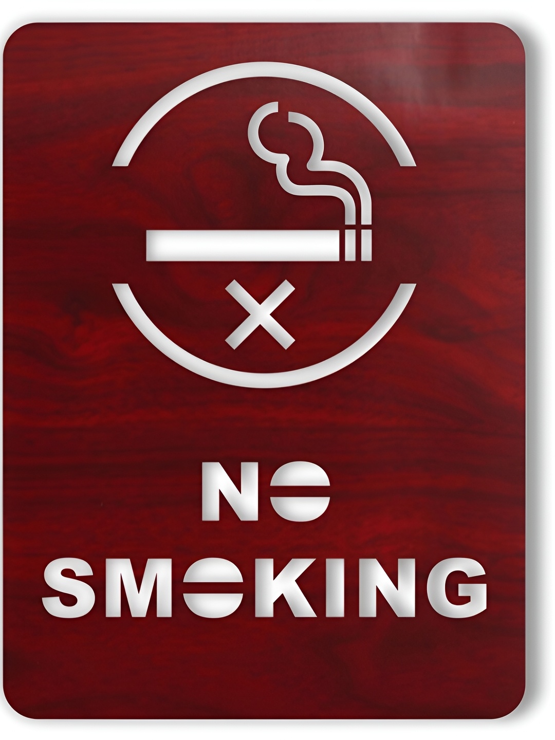 

CVANU Brown No Smoking Carved Wooden Sign Board