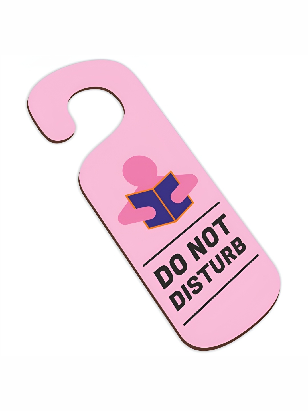 CVANU Pink & Black Do Not Disturb Painted Wooden Sign Hanger