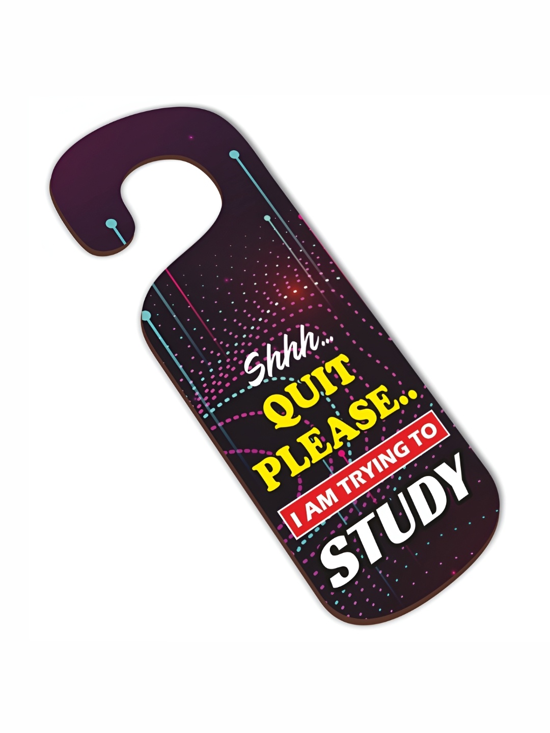

CVANU Black & Yellow Do Not Disturb Painted Wooden Sign Hanger