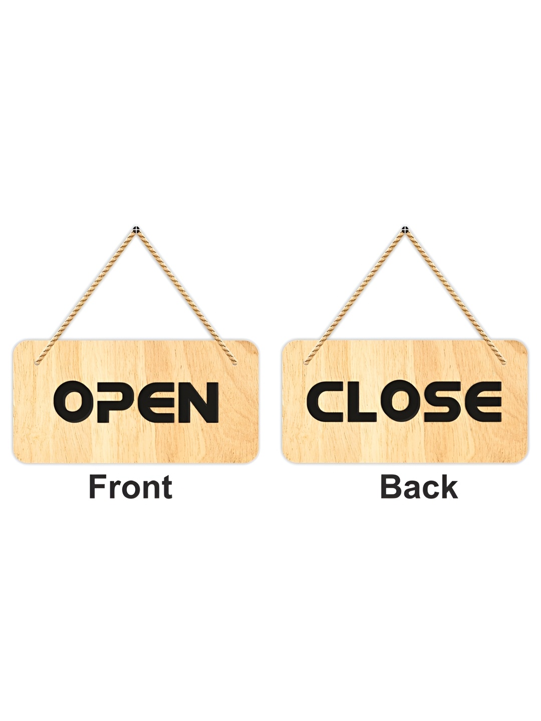 

CVANU Beige & Black Open & Close Painted Wooden Sign Board