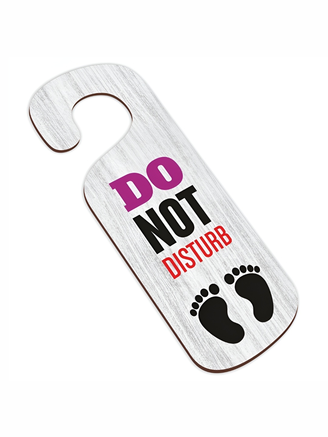 

CVANU White & Black Do Not Disturb Painted Wooden Sign Hanger