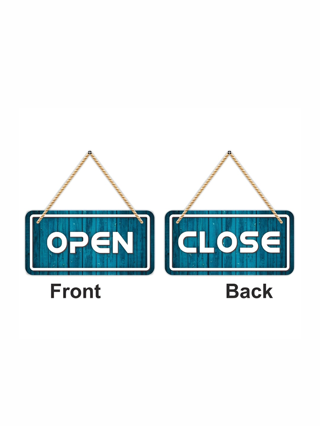 

CVANU Blue & White Open & Close Wooden Sign Board