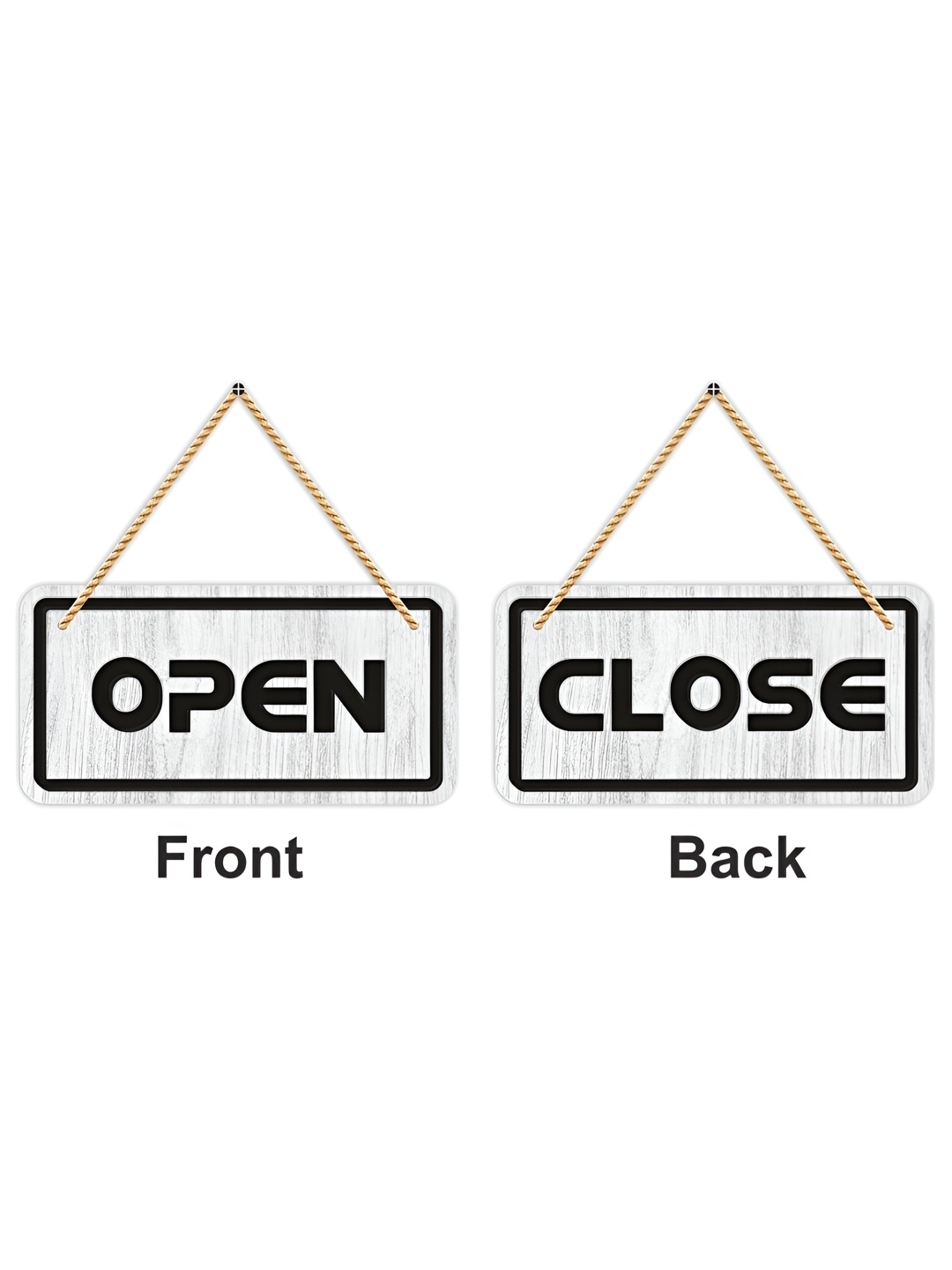 

CVANU Grey & Black Open & Close Painted Wooden Sign Board