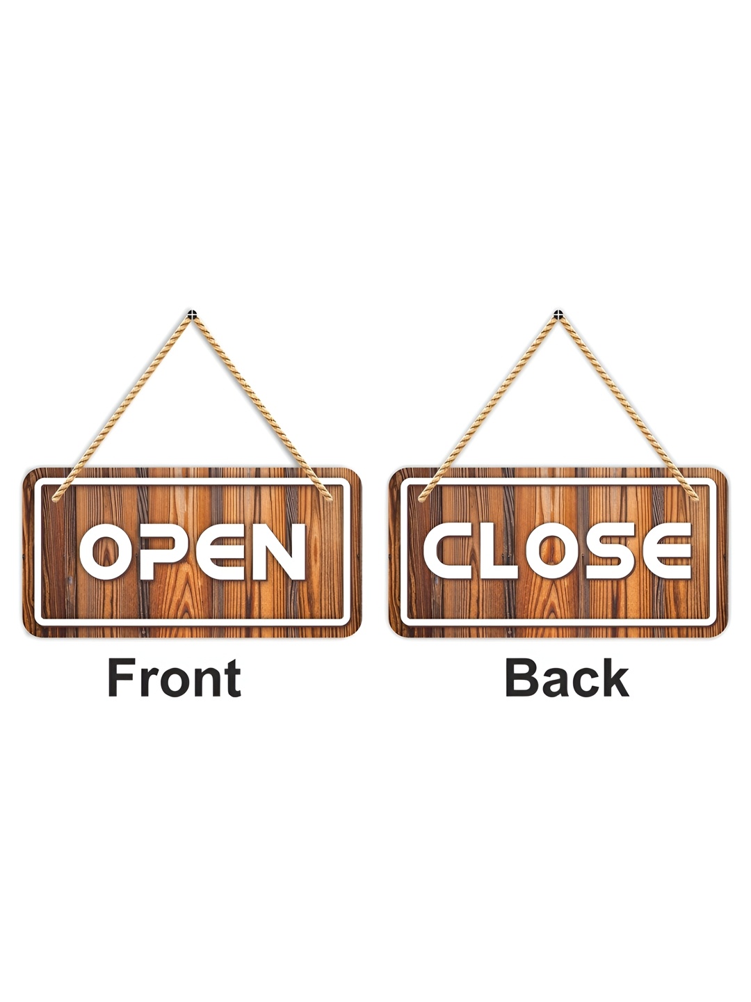 

CVANU Brown & White Open & Close Wooden Sign Board