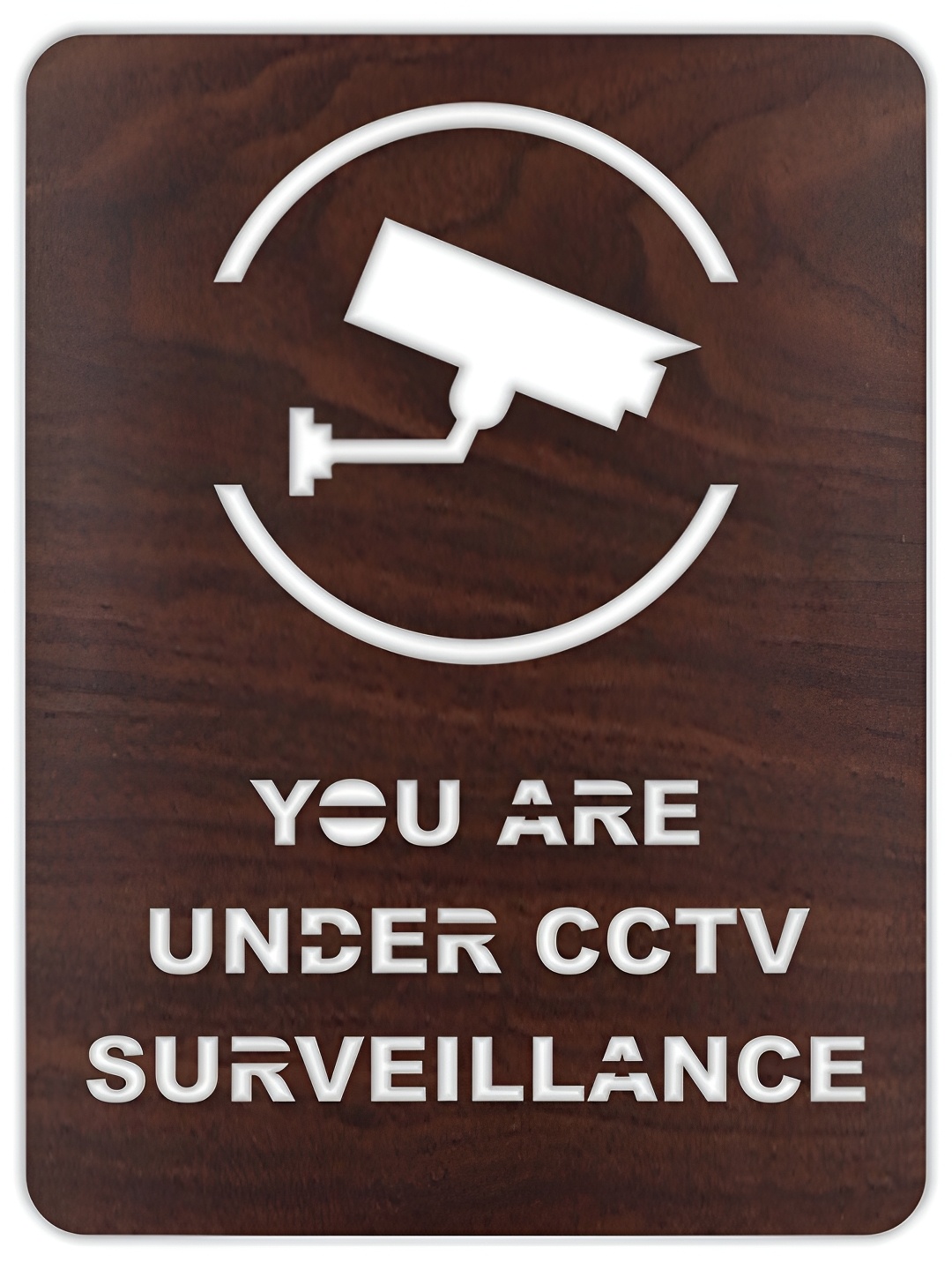 

CVANU Brown You Are Under CCTV Surveillance Carved Wooden Sign Board