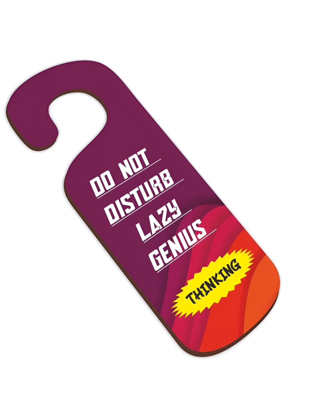 

CVANU Purple & Red Do Not Disturb Lazy Genius Painted Wooden Sign Hanger
