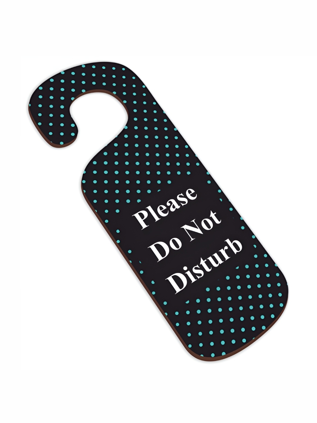 CVANU Black & Blue Do Not Disturb Painted Wooden Sign Hanger
