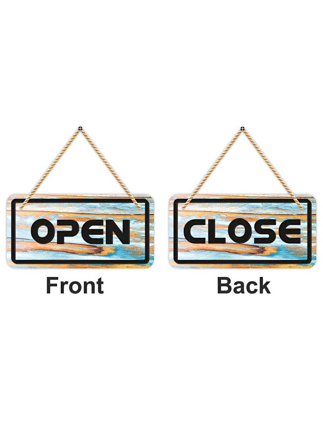 

CVANU Black & Brown Printed Wooden Double Sided Sign Board