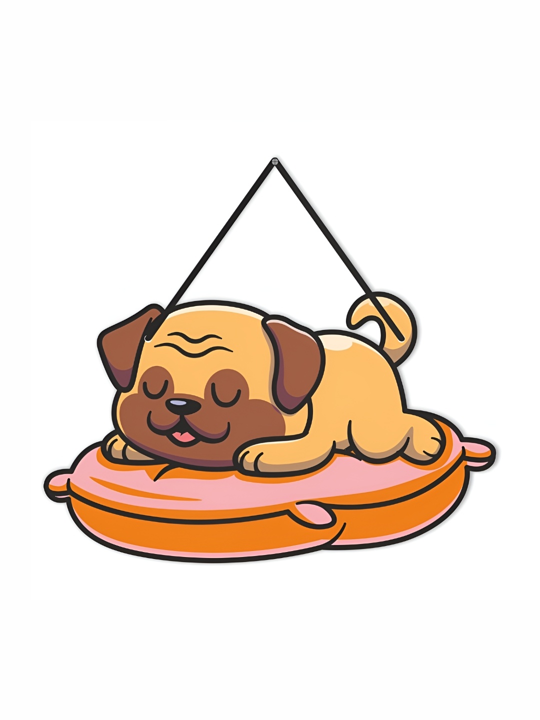 

CVANU Brown Printed Wooden Dog Wall Hanging