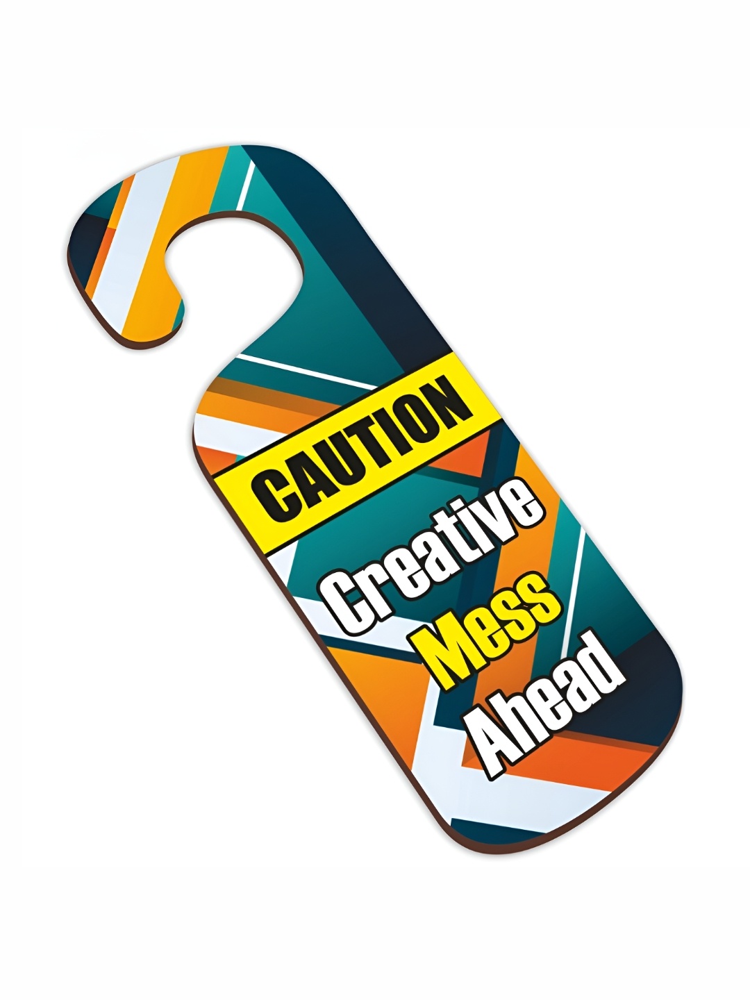 

CVANU Green & Orange Printed Wooden Sign Hanger
