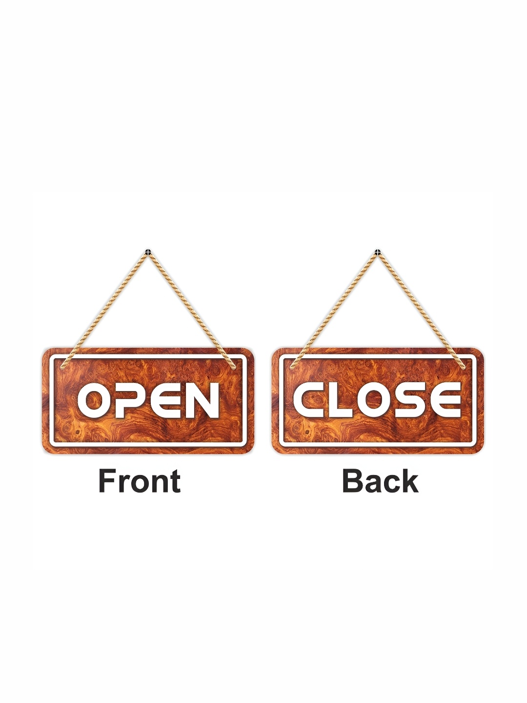 

CVANU Brown Open & Close Printed Wooden Sign Board