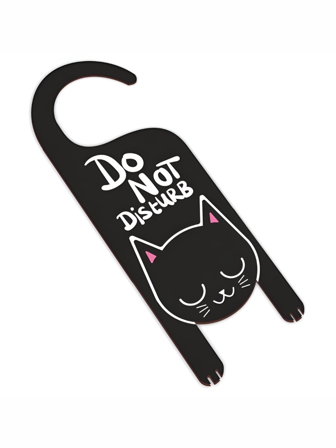 

CVANU Balck & White Printed Wooden Sign Hanger, Black