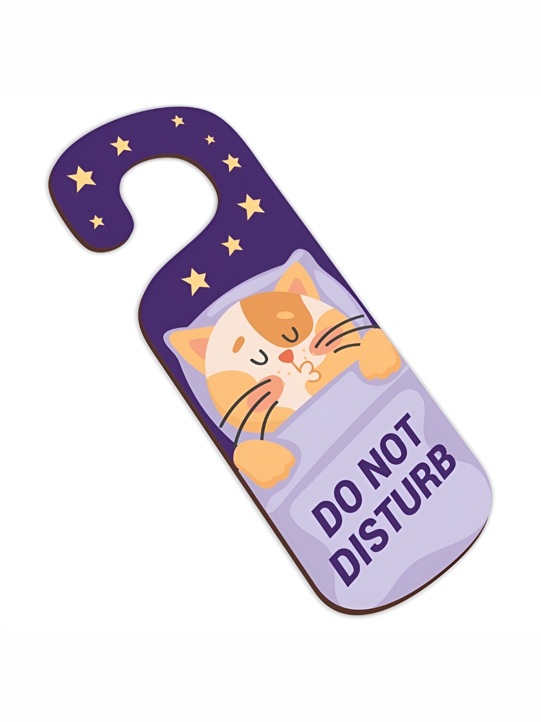

CVANU Purple Printed Wooden Sign Hanger