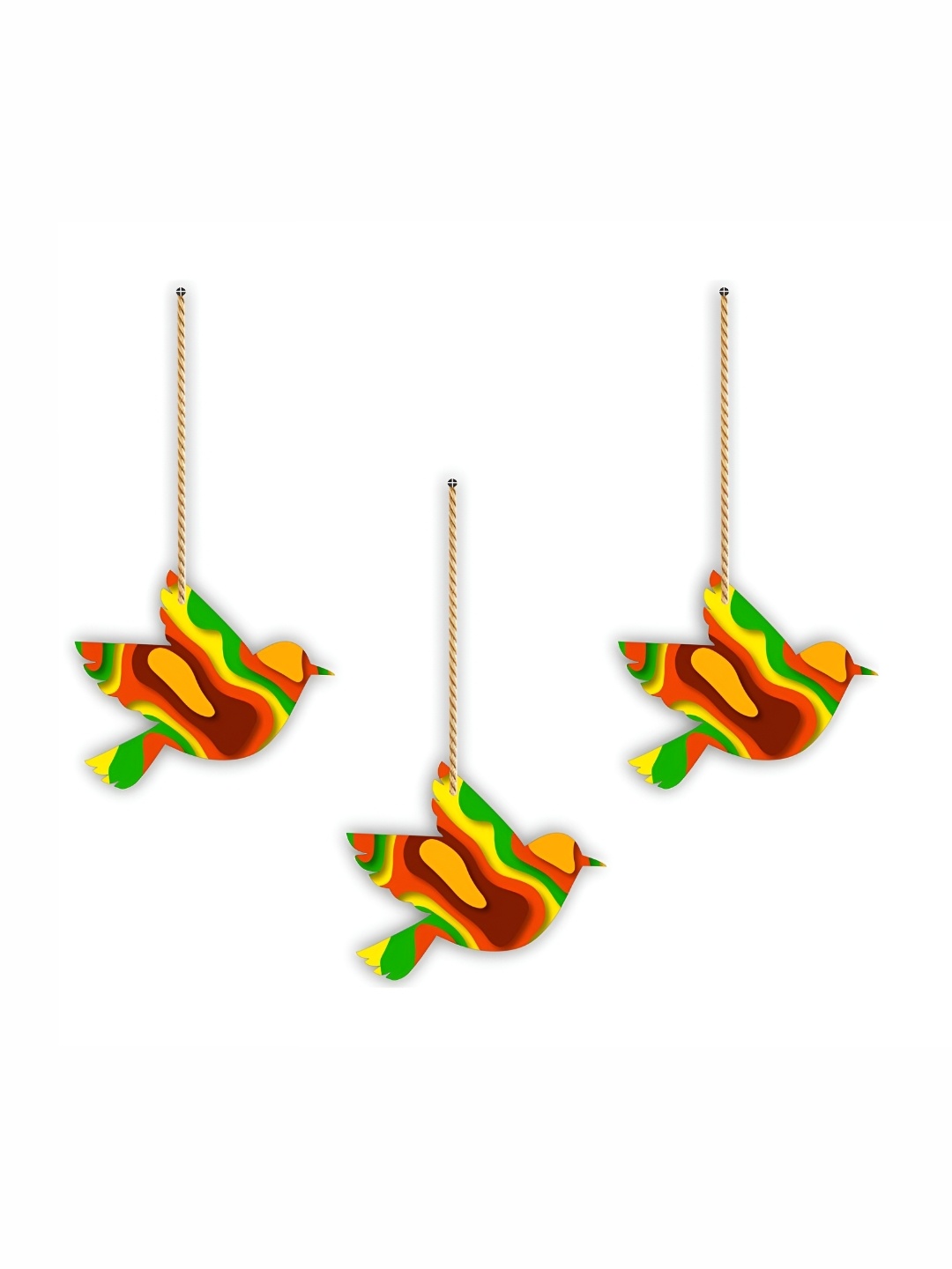 

CVANU Yellow & Green 3 Pieces Bird Shaped Wood Wall Decor