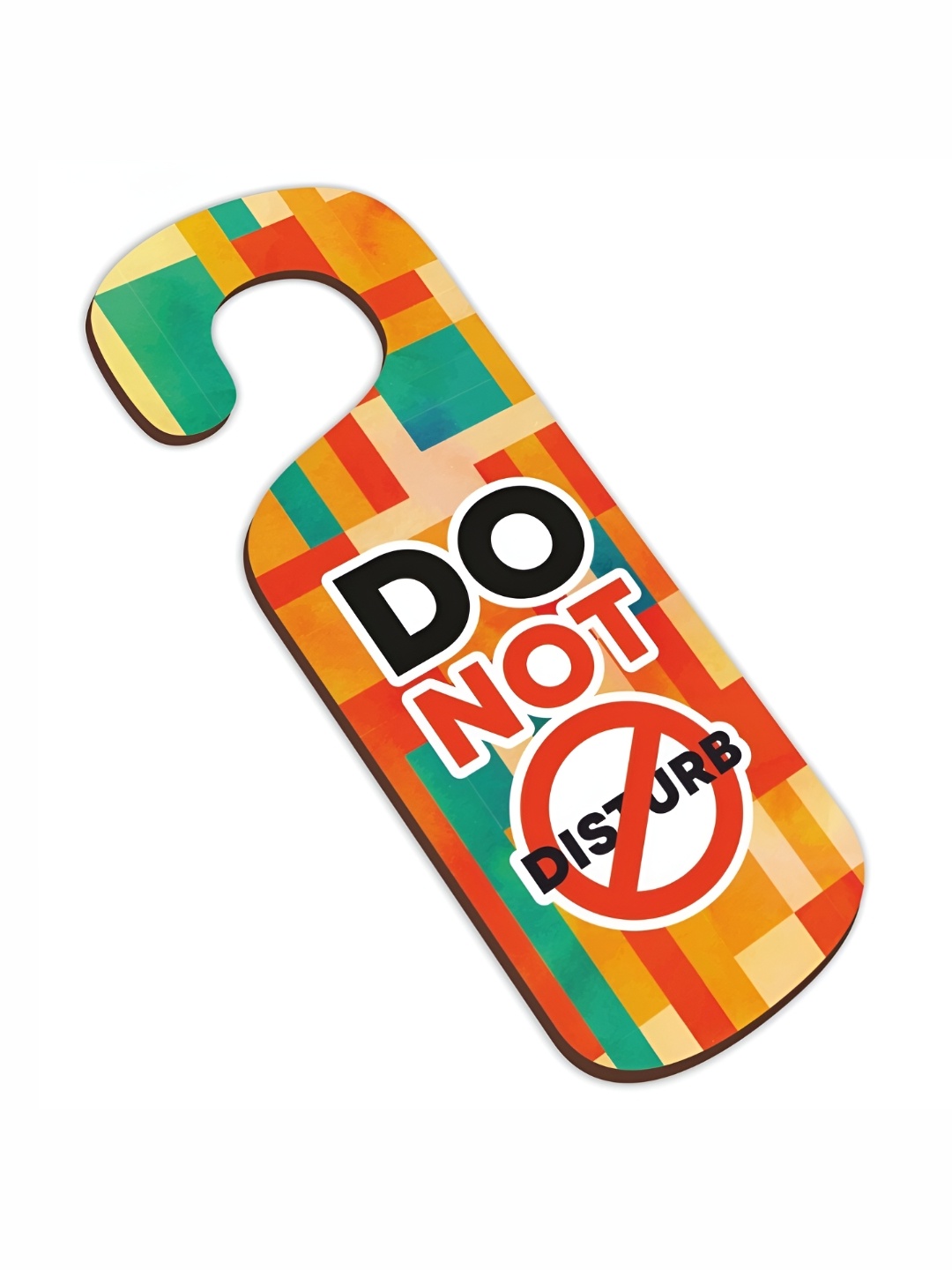 

CVANU Orange & Red Printed Wooden Sign Hanger