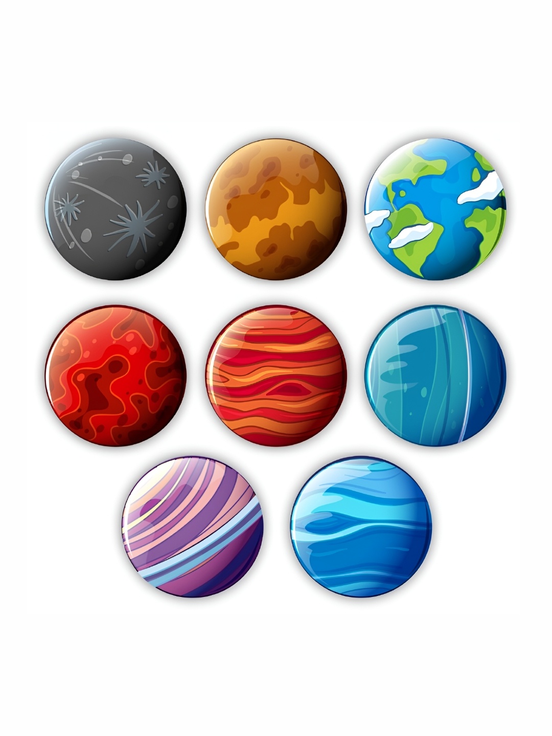 

CVANU Red & Blue 8 Pieces Printed Wooden Wall Plates