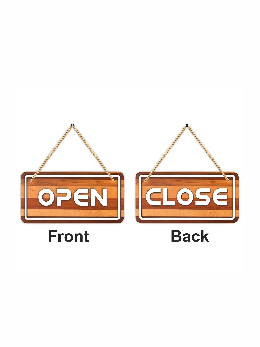 

CVANU Brown & White Printed Wooden Double Sided Sign Board