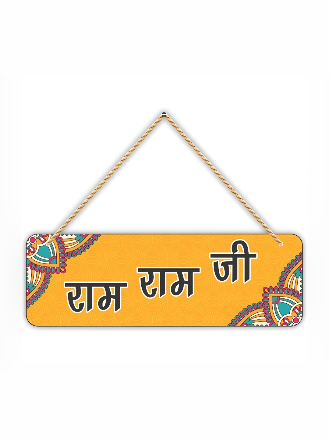CVANU Orange Wood Rectangle Wall Decor