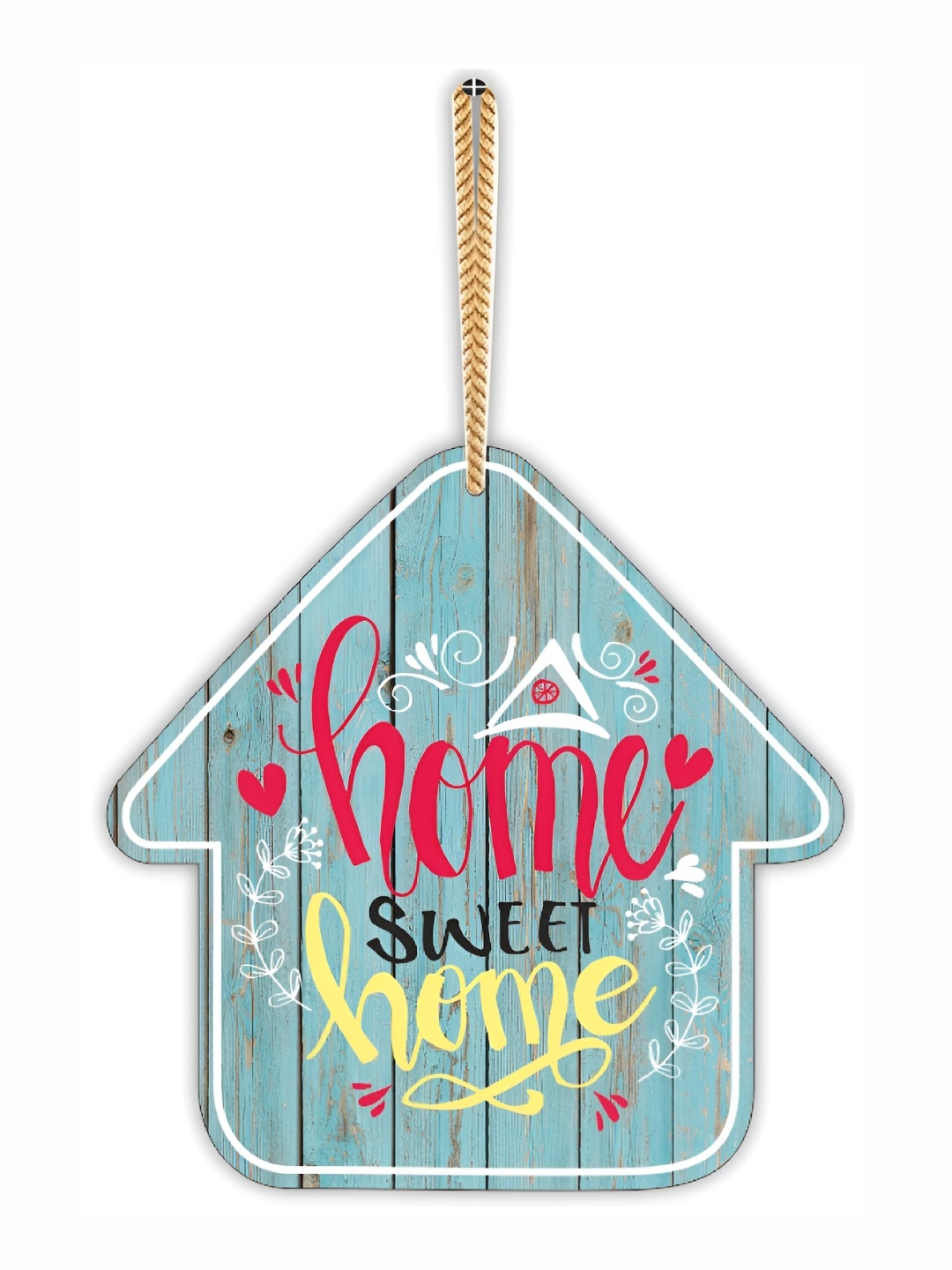 

CVANU Blue & Red House Design Wooden Wall Decor