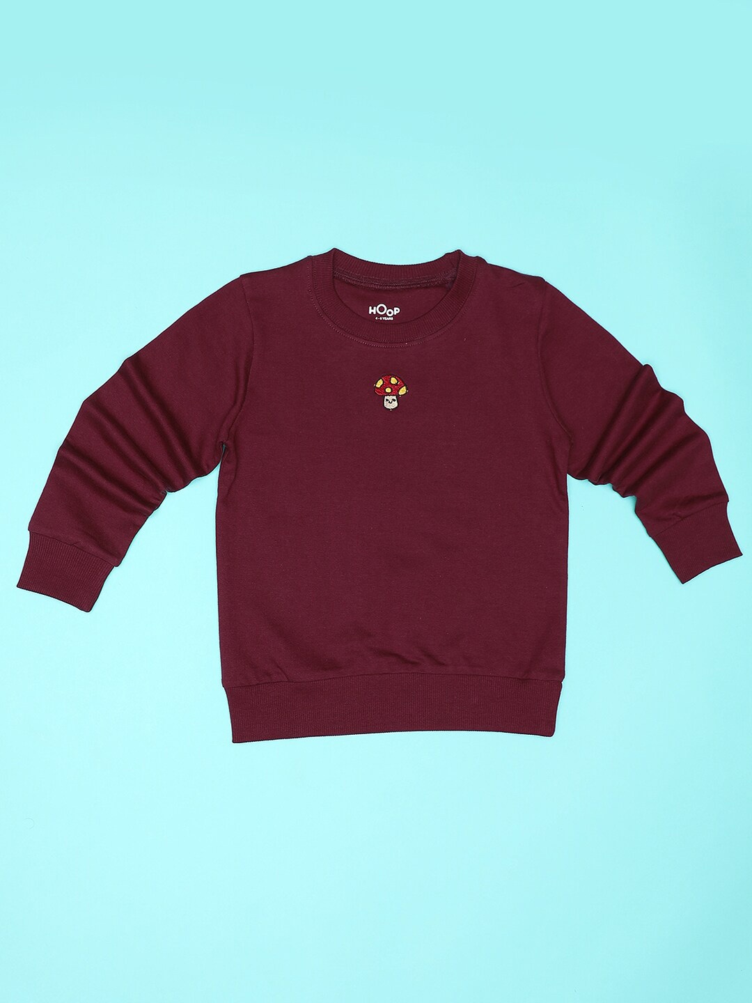 

Hoop Girls Round Neck Cotton Pullover Sweatshirt, Burgundy