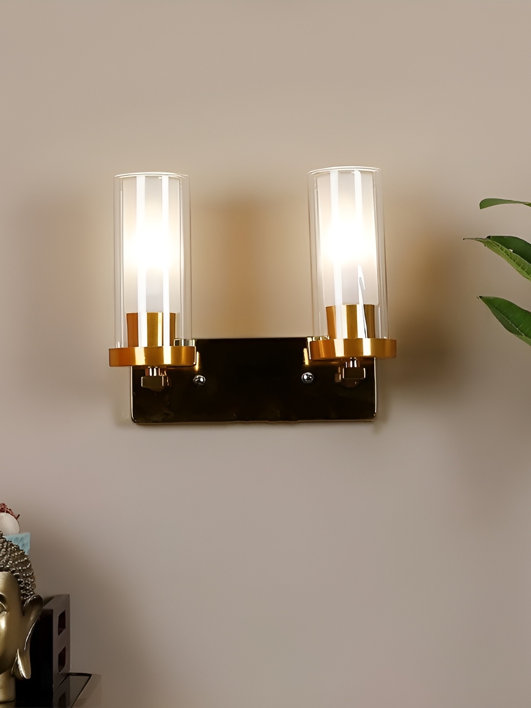 

ELIANTE Gold Toned & Black Iron Contemporary Cylinder Shaped Wall Lamp