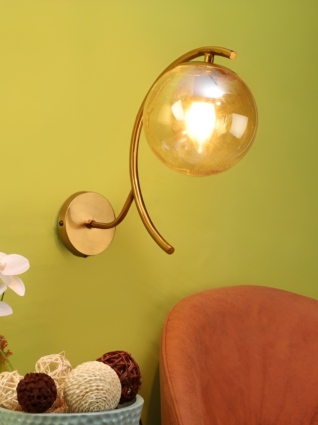 

ELIANTE Gold-Toned Iron Contemporary Spherical Shaped Wall Lamp