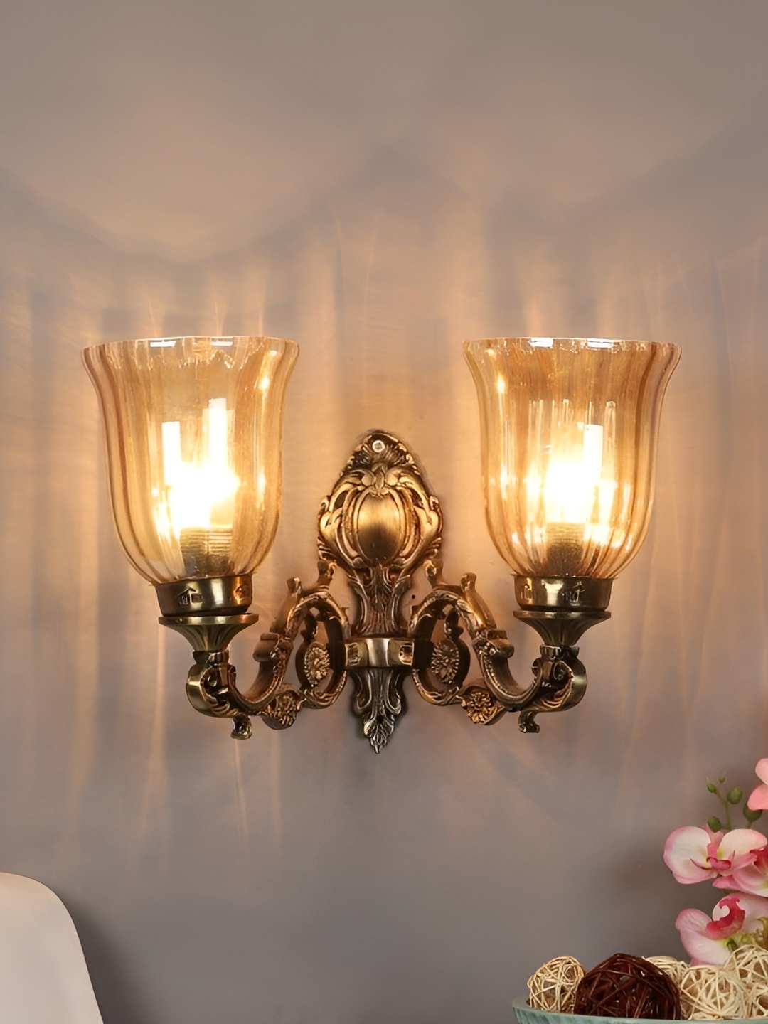 

ELIANTE Gold Toned Antique Contemporary Cylinder Shaped Wall Lamp