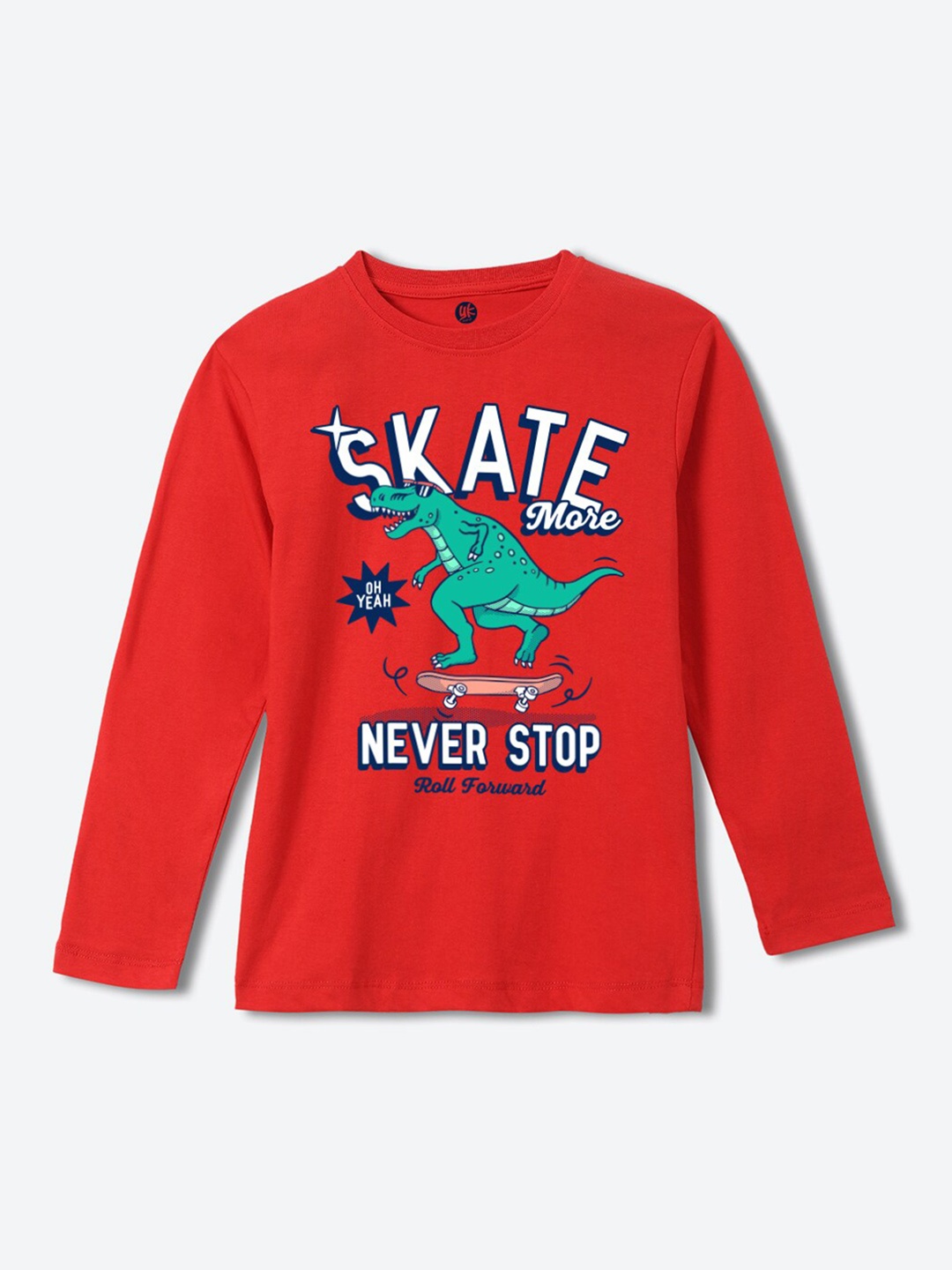 

YK Boys Typography Printed Pure Cotton T-shirt, Red